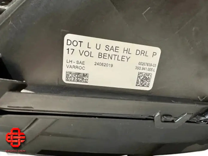 BENTLEY CONTINENTAL GT GTC HEADLIGHT LAMP
