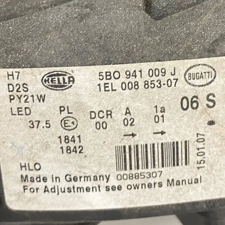 BUGATTI VEYRON LH HEADLIGHT OEM
