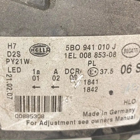 BUGATTI VEYRON RH HEADLIGHT OEM