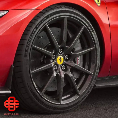 FERRARI 296 GTB CARBON FIBER WHEEL SET OEM PART