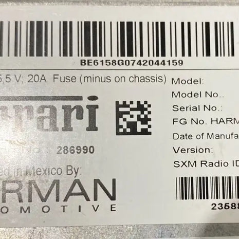 FERRARI F12 BERLINETTA NAVIGATION MODULE NAVIGATION MODULE BECKER NIT