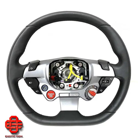 FERRARI F8 LEATHER STEERING WHEEL LEATHER STEERING WHEEL BLACK