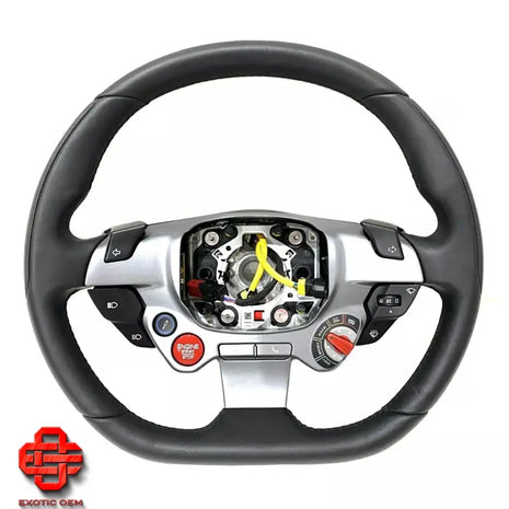 FERRARI F8 LEATHER STEERING WHEEL LEATHER STEERING WHEEL BLACK