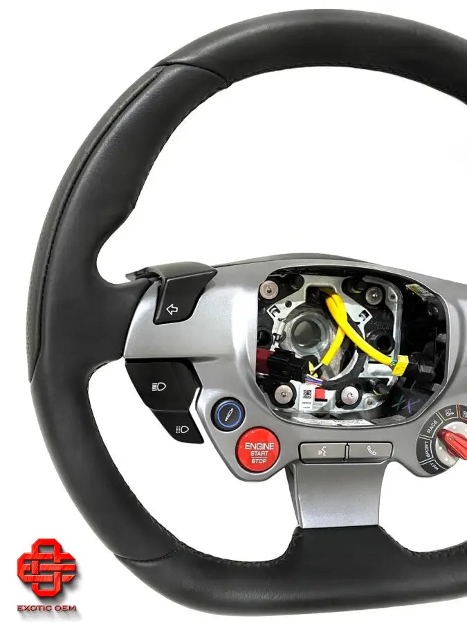 FERRARI F8 LEATHER STEERING WHEEL LEATHER STEERING WHEEL BLACK