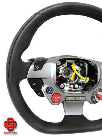 FERRARI F8 LEATHER STEERING WHEEL LEATHER STEERING WHEEL BLACK