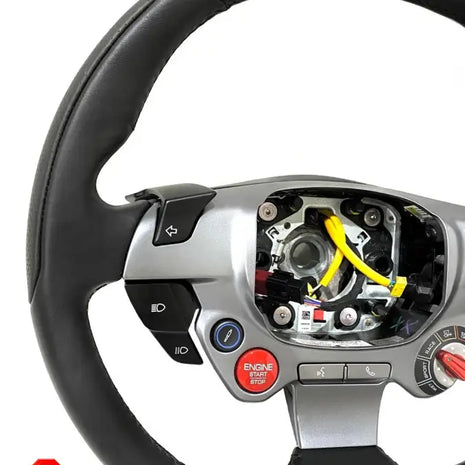 FERRARI F8 LEATHER STEERING WHEEL LEATHER STEERING WHEEL BLACK