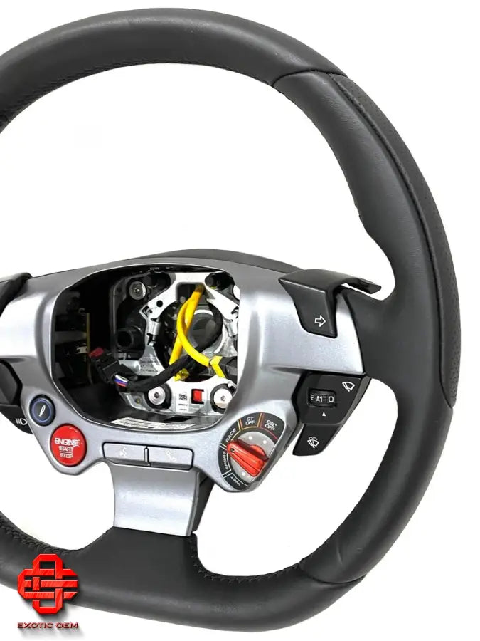 FERRARI F8 LEATHER STEERING WHEEL LEATHER STEERING WHEEL BLACK