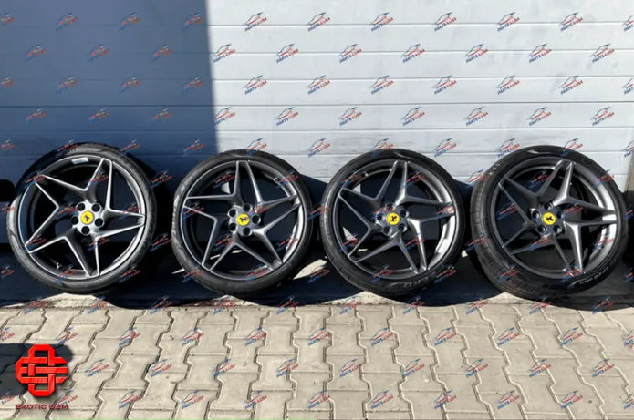 FERRARI F8 WHEELS SET 20 INCH FORGED MATTE CORSA GRAY OEM