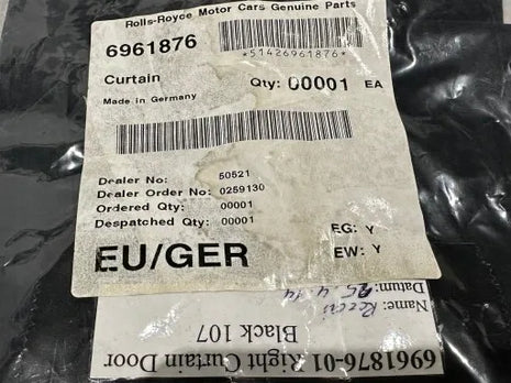 ROLLS ROYCE PHANTOM RR1 ROLLER BLIND CURTAIN RIGHT REAR