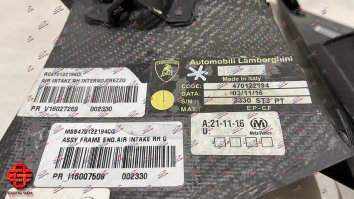 LAMBORGHINI AVENTADOR AIR DUCT CONVEYOR L + R CARBON