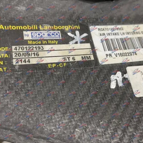 LAMBORGHINI AVENTADOR AIR DUCT CONVEYOR L + R CARBON