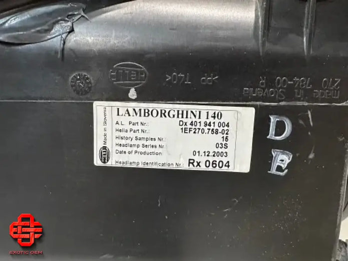 LAMBORGHINI GALLARDO HEADLIGHT RH LAMP