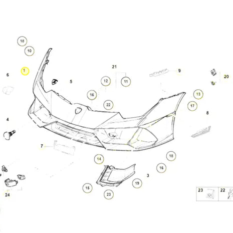 LAMBORGHINI HURACAN EVO COUPE 2020 FRONT BUMPER COVER