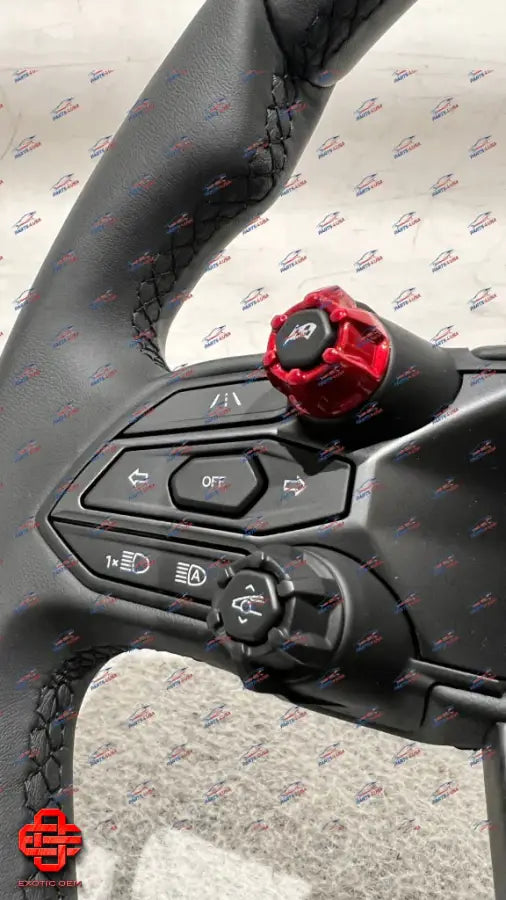 LAMBORGHINI REVUELTO STEERING WHEEL BLACK LEATHER WITH CARBON