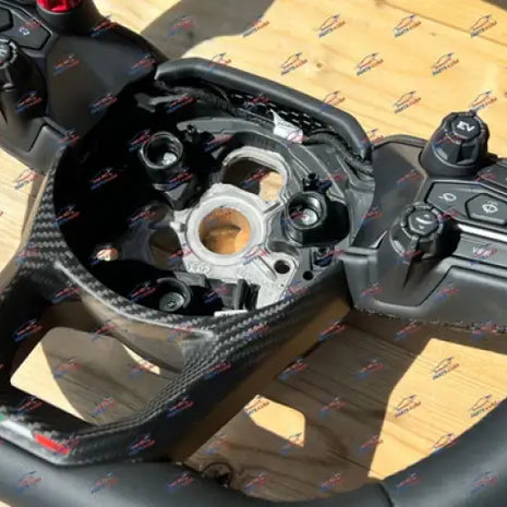 LAMBORGHINI REVUELTO STEERING WHEEL BLACK LEATHER WITH CARBON