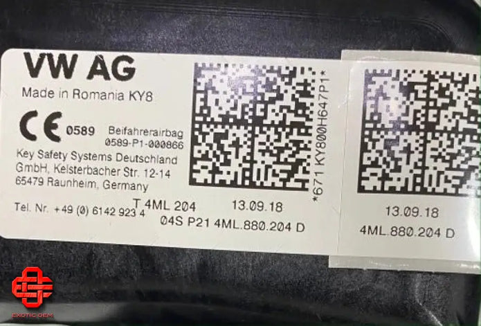 LAMBORGHINI URUS AIRBAG PASSENGER SEAT