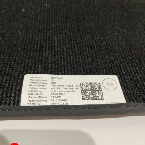 LAMBORGHINI URUS ORIGINAL VELOR FLOOR MATS BLACK FLOOR MATS BLACK