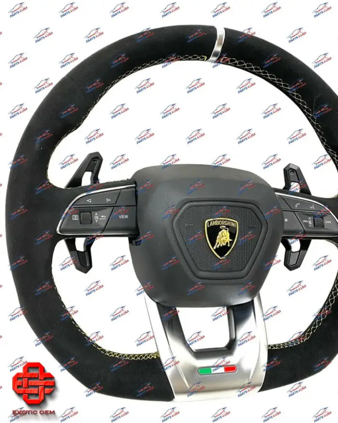 LAMBORGHINI URUS STEERING WHEEL SUEDE WITH YELLOW STITCHING AND AIRBAG OEM