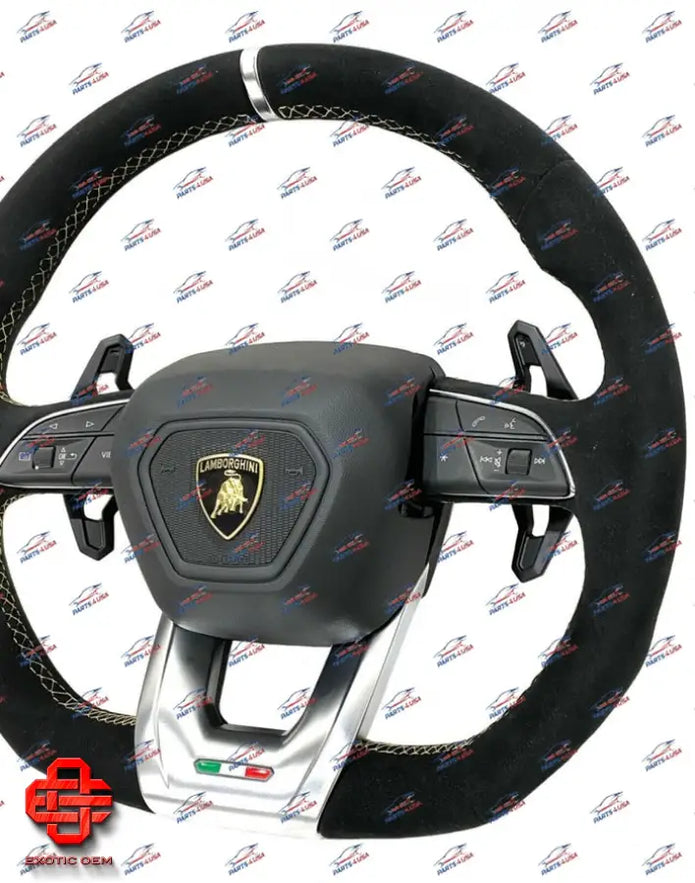 LAMBORGHINI URUS STEERING WHEEL SUEDE WITH YELLOW STITCHING AND AIRBAG OEM