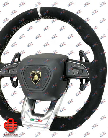 LAMBORGHINI URUS STEERING WHEEL SUEDE WITH YELLOW STITCHING AND AIRBAG OEM