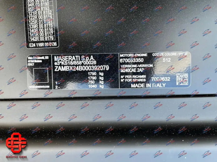 MASERATI MC20 COMPLETE FRONT HOOD