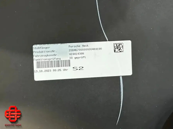 PORSCHE 911 TURBO S REAR BUMPER