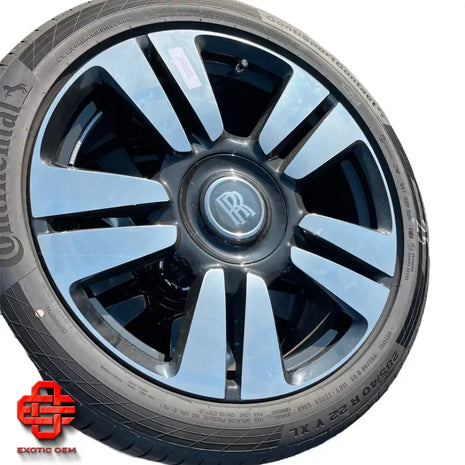 ROLLS ROYCE CULLINAN RADER SATZ BLACK POLISHED WHEELS SET 22