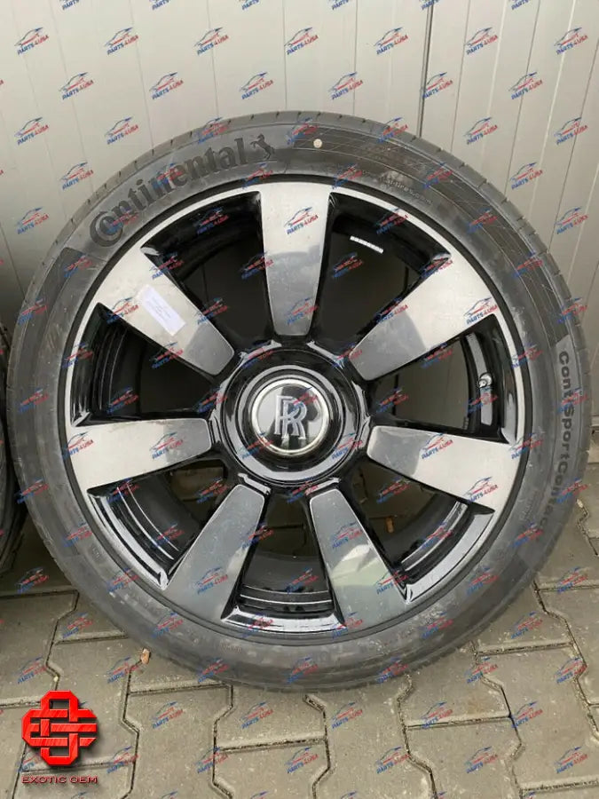 ROLLS ROYCE CULLINAN WHEELS SET BLACK POLISHED 22 INCH
