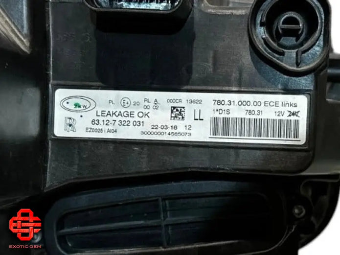 ROLLS ROYCE WRAITH GHOST HEADLIGHT LEFT LAMP