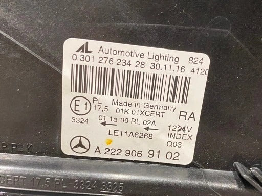 MERCEDES S W222 RH LAMP