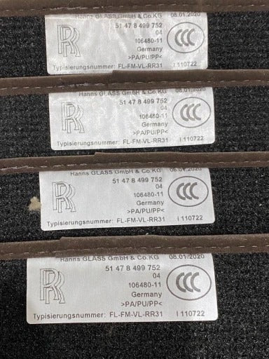 ROLLS ROYCE CULLINAN RUGS, FLOOR MATS ORIGINAL
