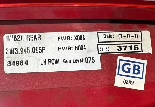 BENTLEY CONTINENTAL GT GTC REAR LAMP